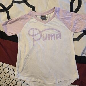 Puma Light Pink and White Tee